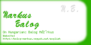 markus balog business card